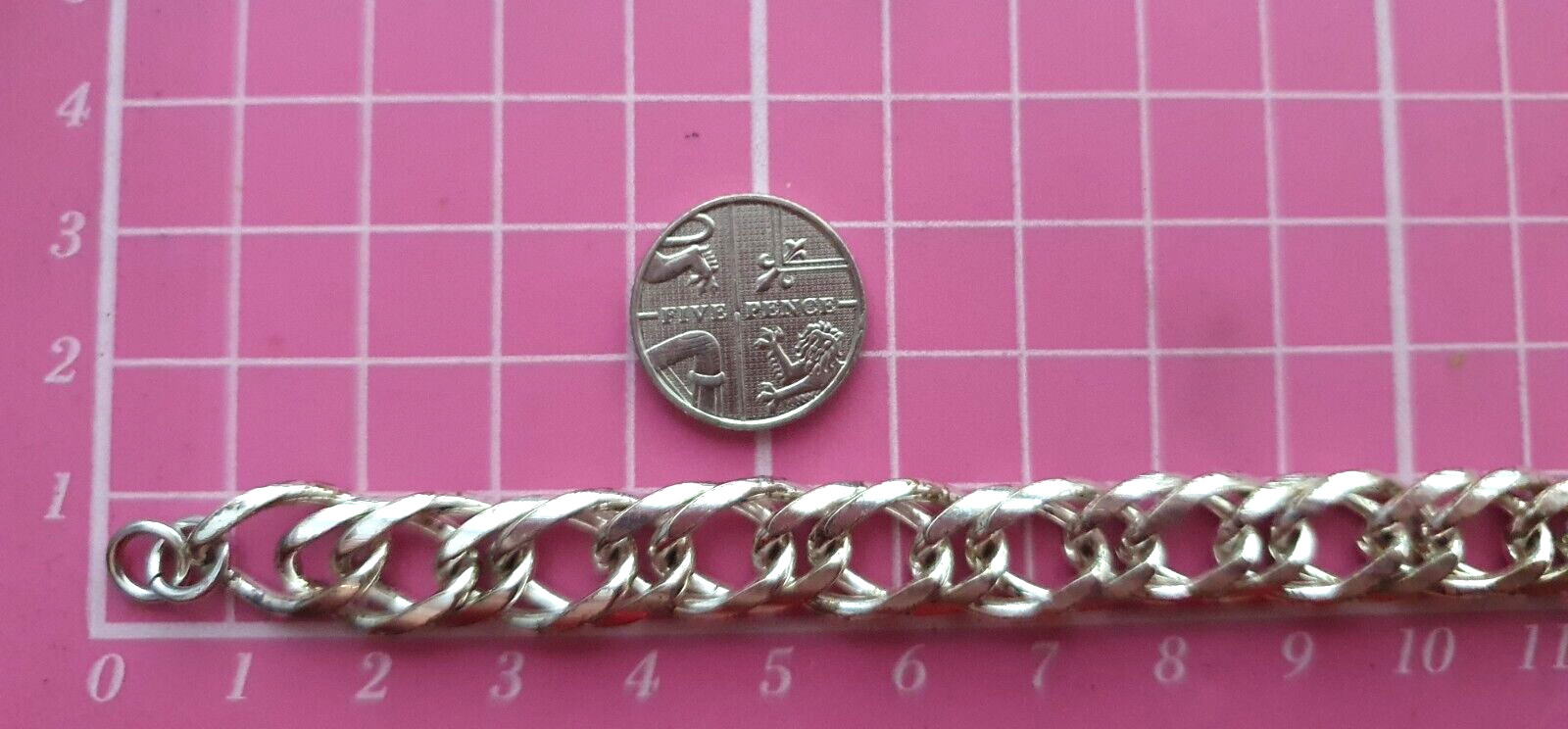 Vintage Heavy Sliver Tone 10mm Wide Flat Curb Link Chain Necklace CBM3-2495