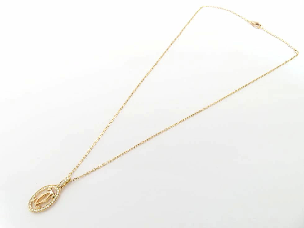 CARTIER B7219300 K18PG Diamond (no CT stamp) Logo Double C de CARTIER Necklace