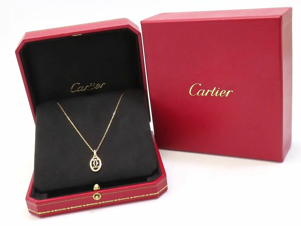 CARTIER B7219300 K18PG Diamond (no CT stamp) Logo Double C de CARTIER Necklace