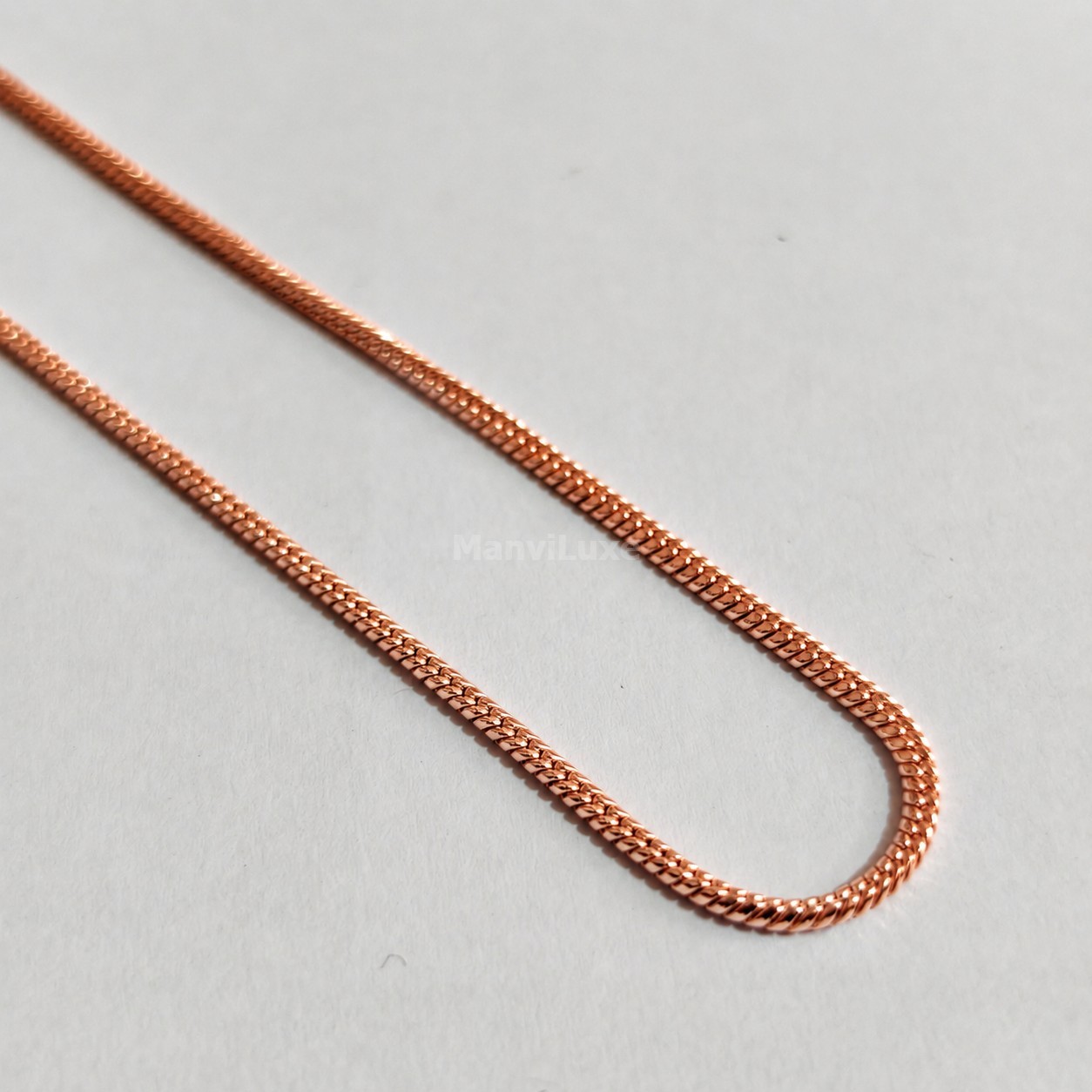 20″ MANVI LUXE Pure Copper Minimalist Chain Necklace Elegant Woven Link Chain