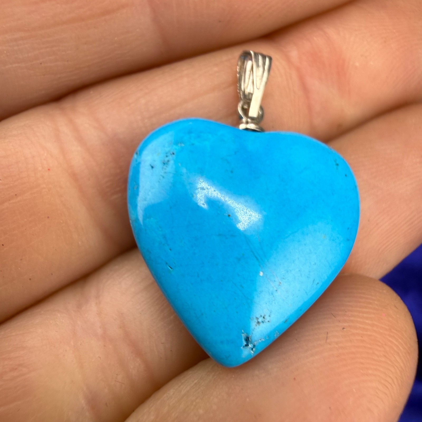 Polished Stone Heart Necklace Interchangeable Pendant set of 8 24”