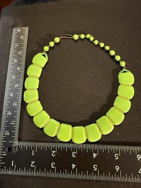 Green Bling Necklace Vintage Western Germany