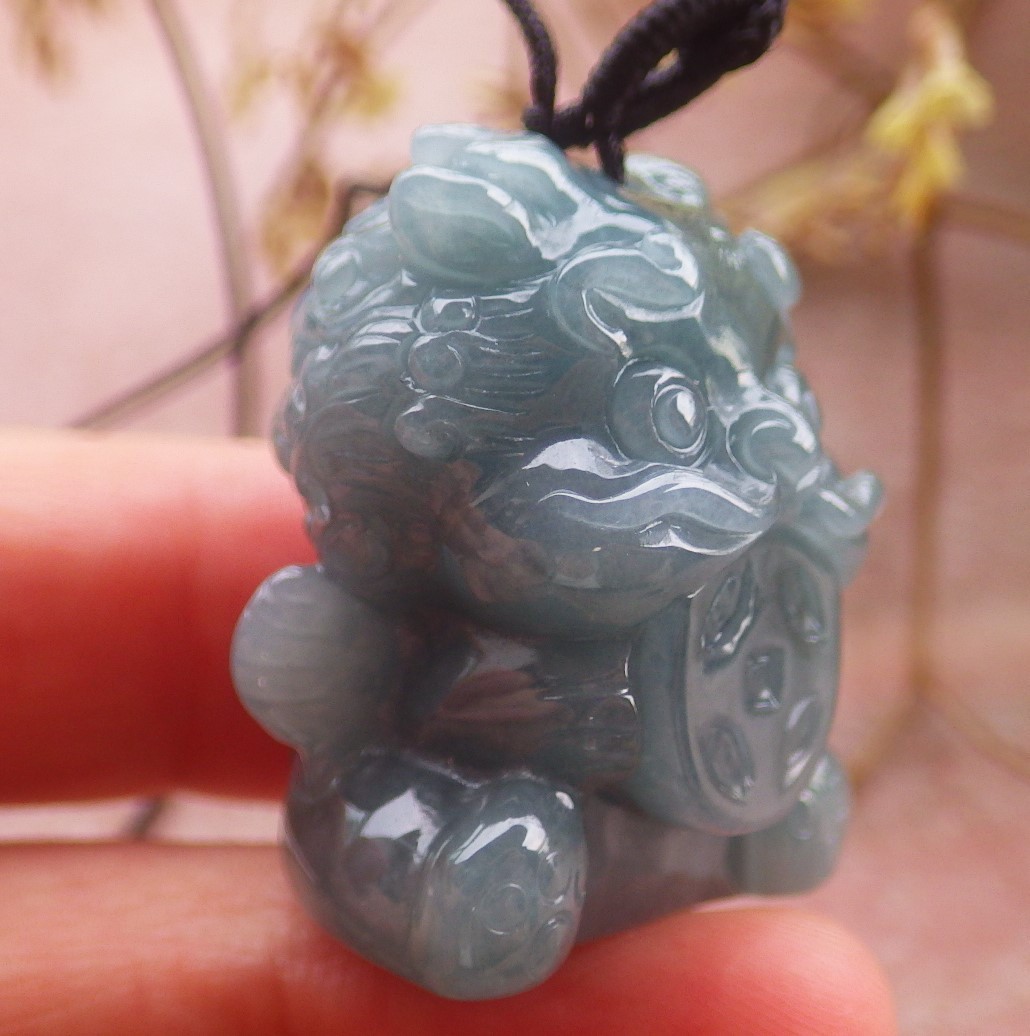 Video Certified Natural A Jade jadeite Pendant Cartoon Dragon Coin 龙 130107 VS