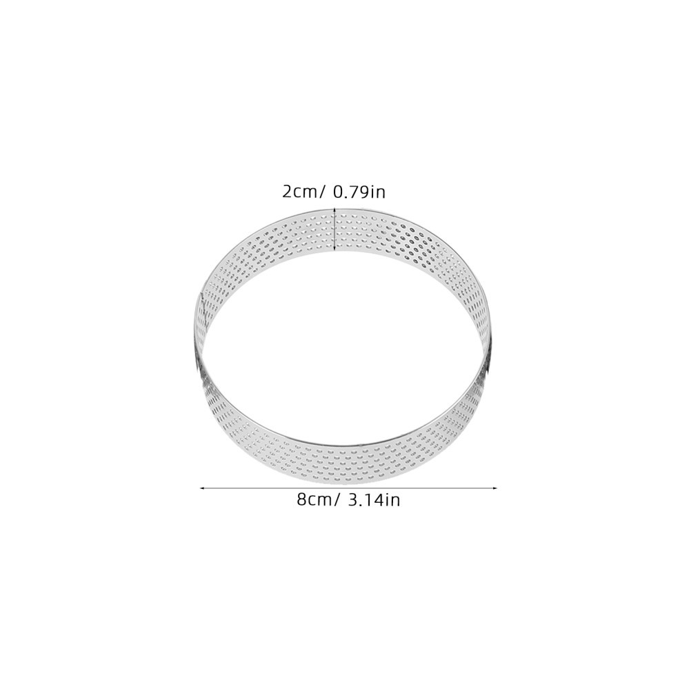 8Pcs Reusable Stainless Steel Cake Rings for Baking Round Pastry Mold Silver