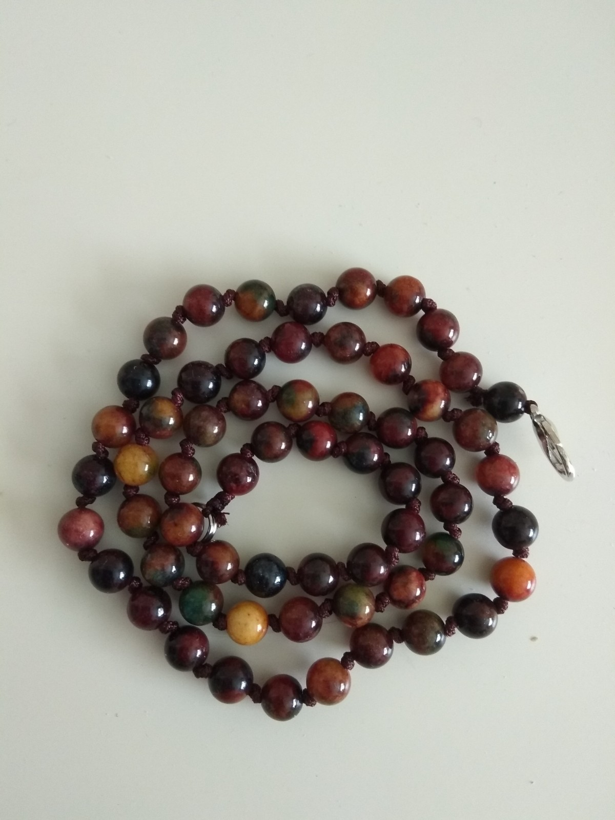 Natural 6mm Brownish red agate gemstone beads necklace 18″-439-56