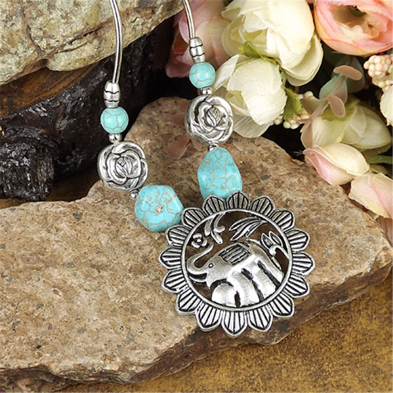 20 style Vintage Women’s Tibetan Silver Turquoise Beads String Pendant Necklace