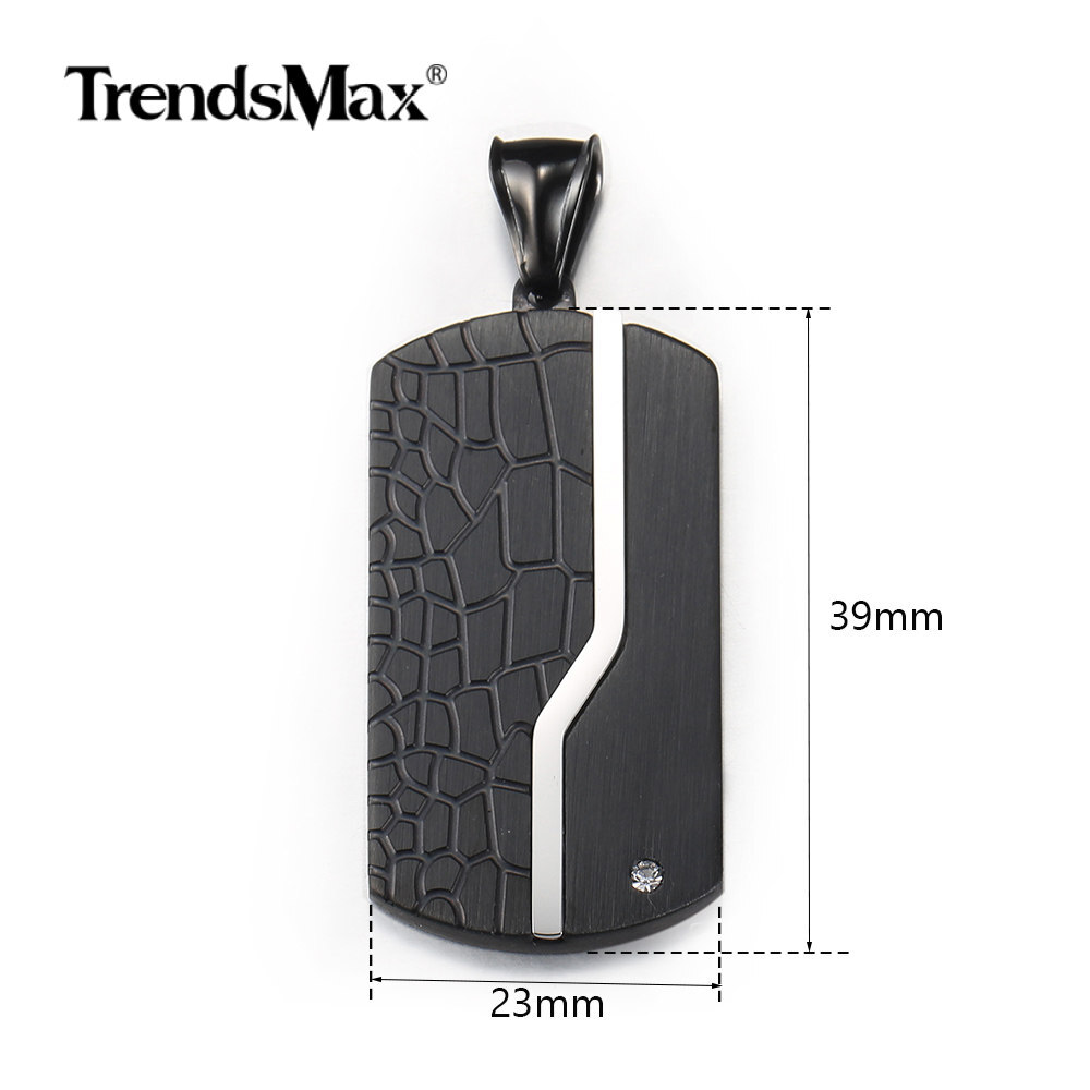Black Stainless Steel Dog Tag Pendant Necklace Men’s Chain Gift 18/20/22/24 inch