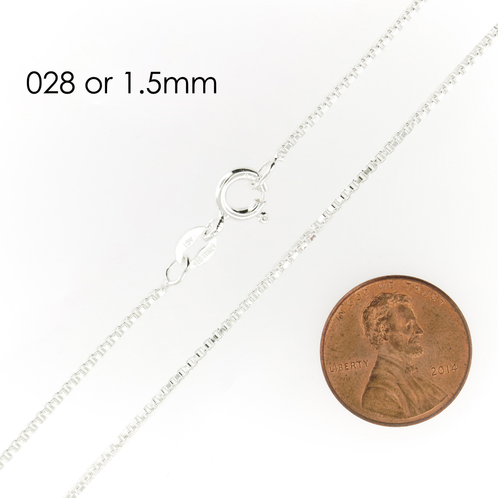 Sterling Silver BOX Chain Necklace All Sizes Stamped .Italy