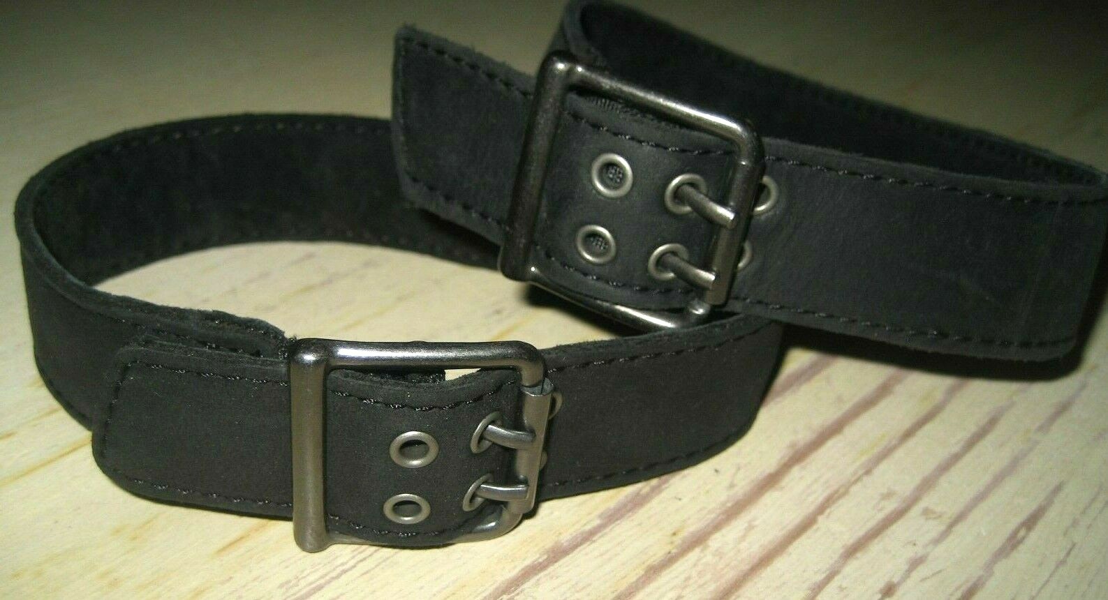 NEW Little Girl’s KS2 Black Suede FAUX LEATHER CHOKER Buckle Necklace Rocker