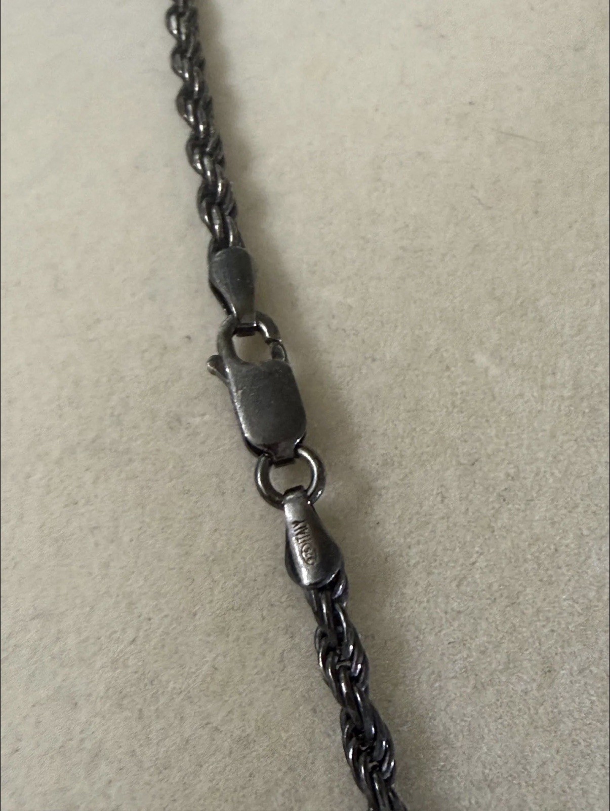 22 inch 3mm – 925 Sterling Silver Rope Chain Black Rhodium Finished