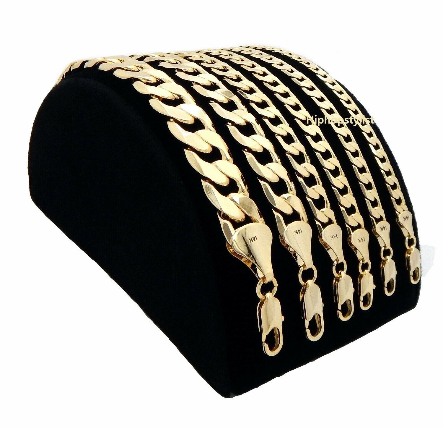 14k Italian Cuban link Chain Necklace 4mm to 12mm Gold Plated 8″ 9″ 20″ 24″ 30″