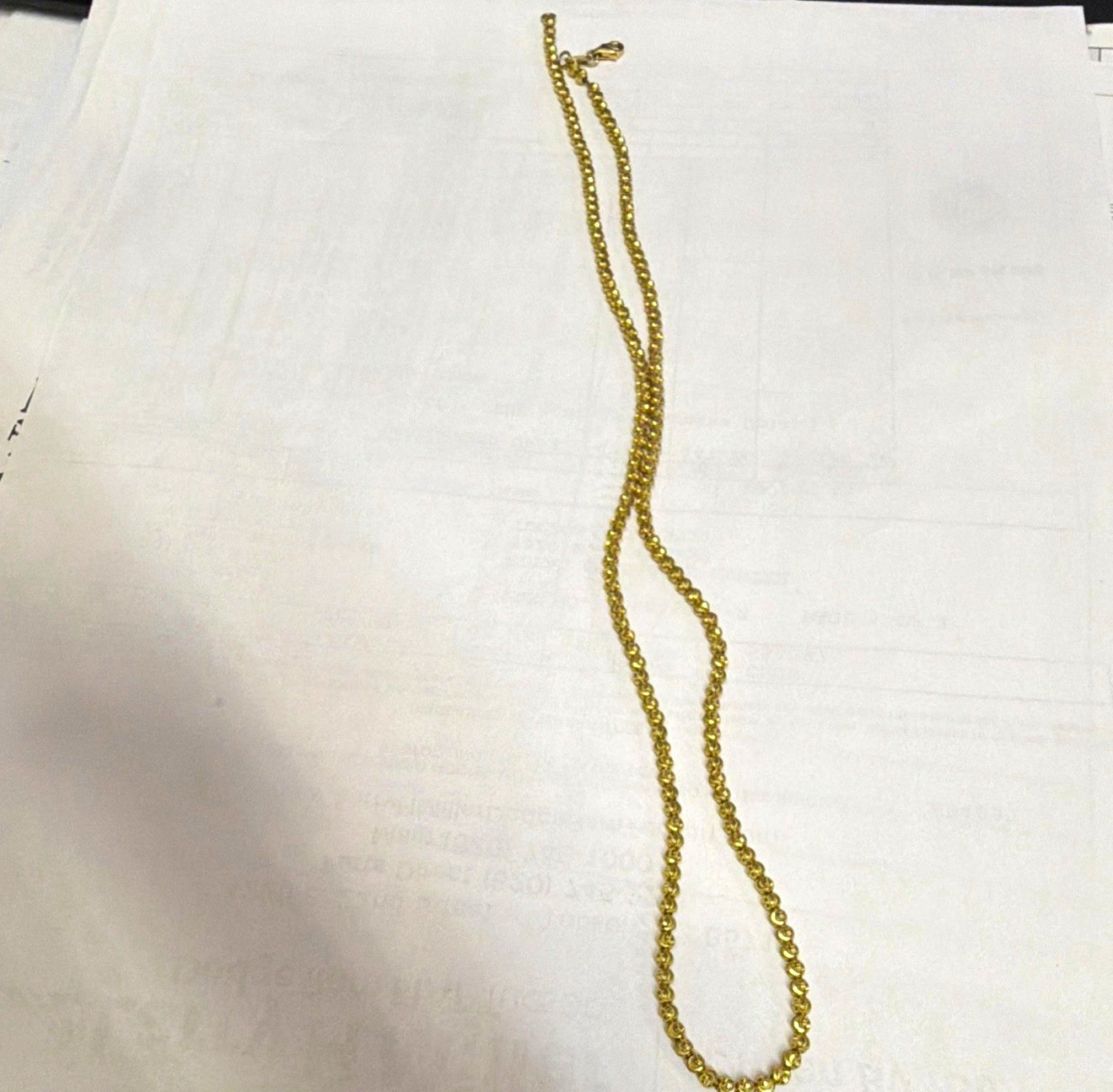 Jacoje 14k Gold 3mm Moon Cut Bead Chain Necklace 20in