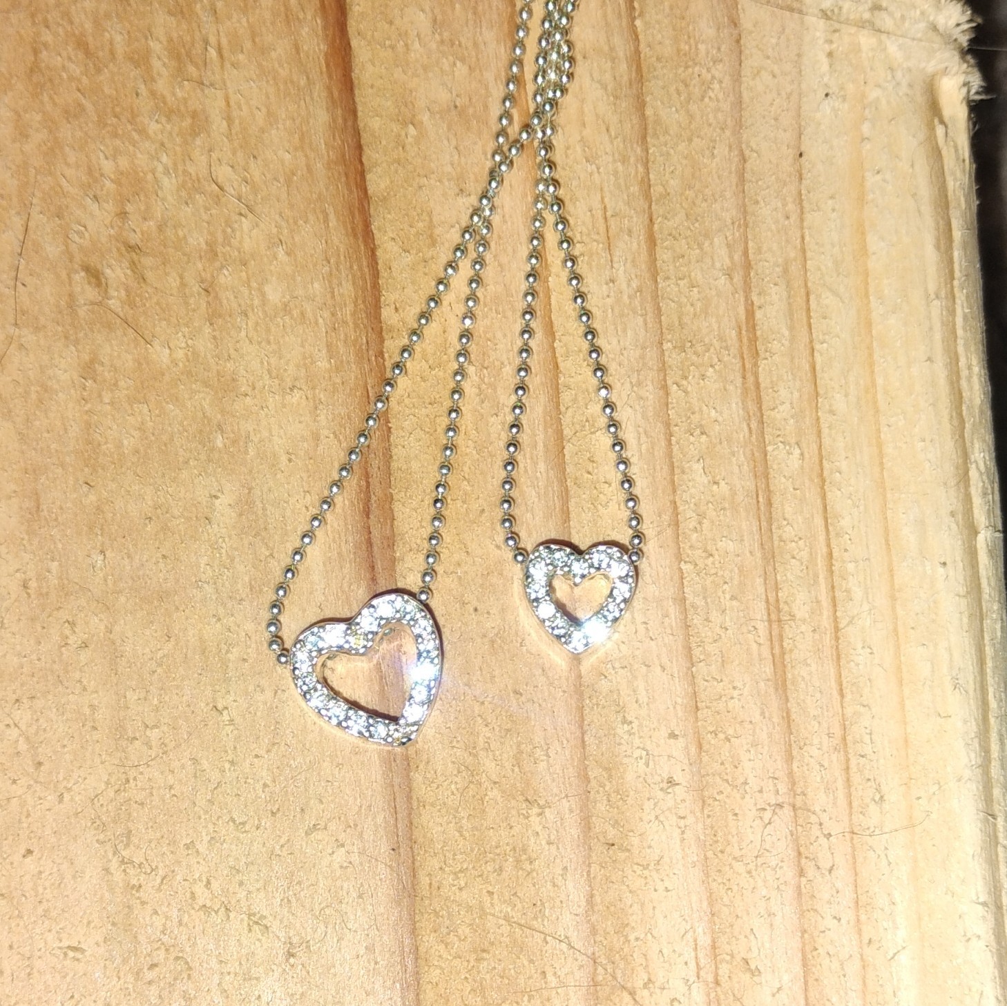 Sparkle Allure Silver Plated Double Heart Pendant Necklace Adjustable Chain