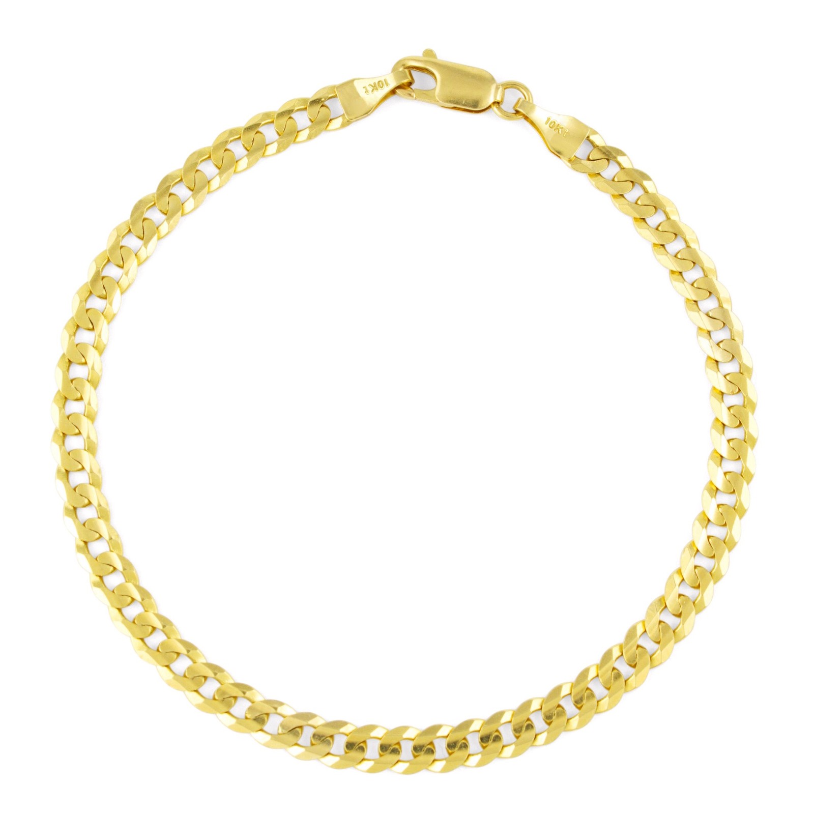 10K Solid Yellow Gold 5mm Cuban Curb Chain Link Bracelet Mens Womens 7″ 8″ 9″