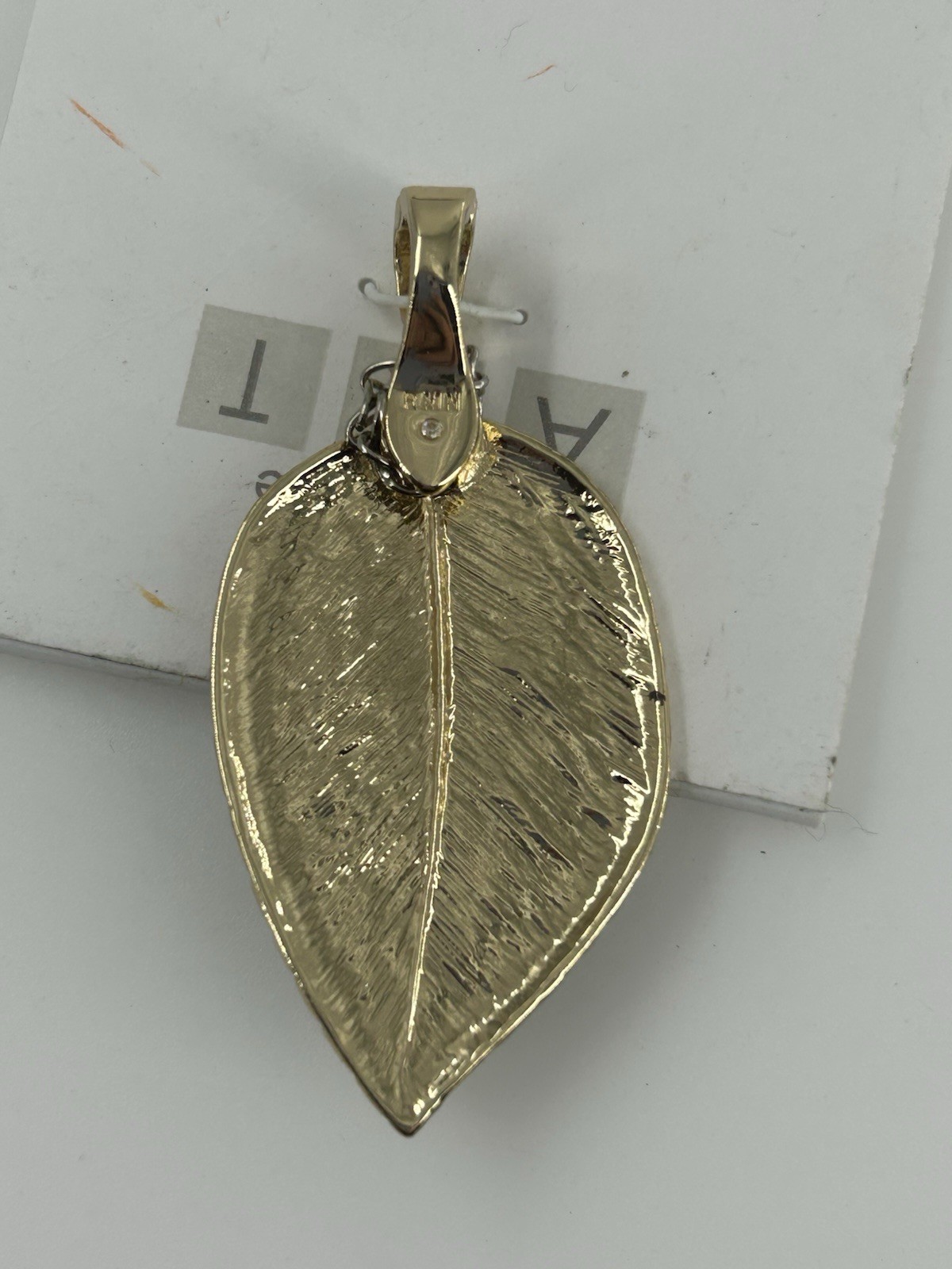Roman Wearable Art Pendant Green Glitter Enamel Gold Tone 3 Inch