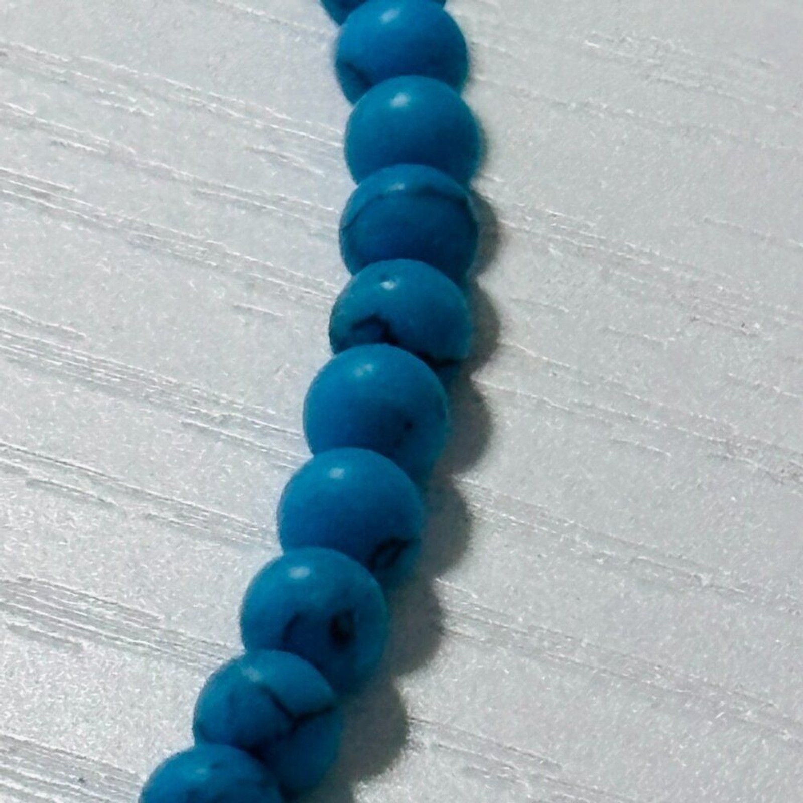 Turquoise Bead Choker Necklace Minimalist 16” Toggle Clasp