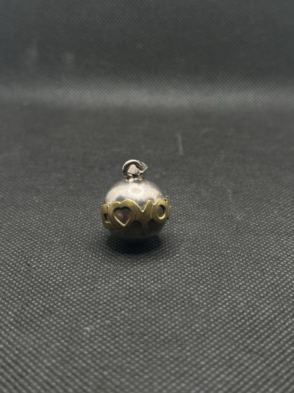 Vintage Sterling Silver Two-Tone Fairy Harmony Ball “I Love You” Pendant