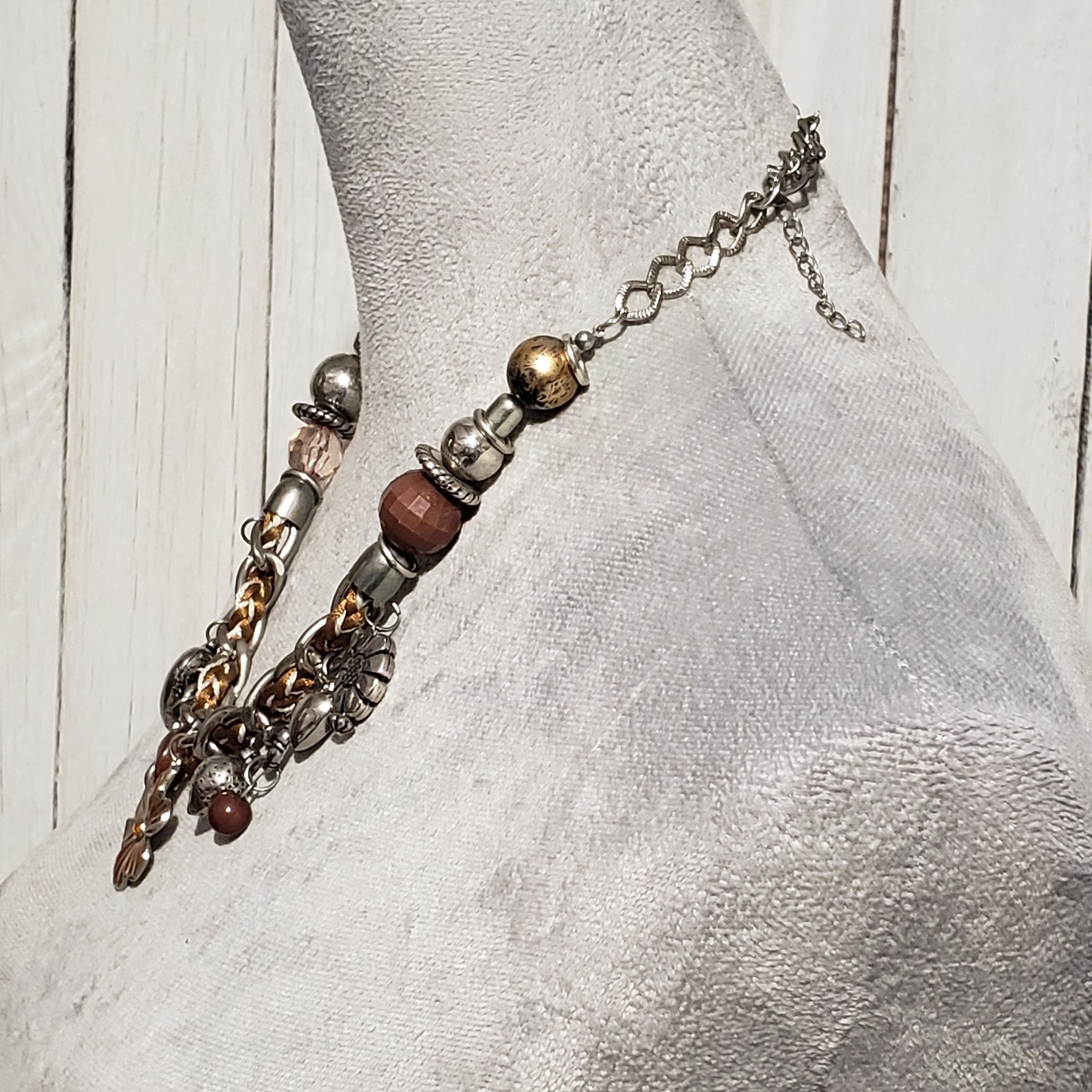 Chunky Cluster Silver Necklace Charms Statement Boho Earthy Hippie Festival Glam