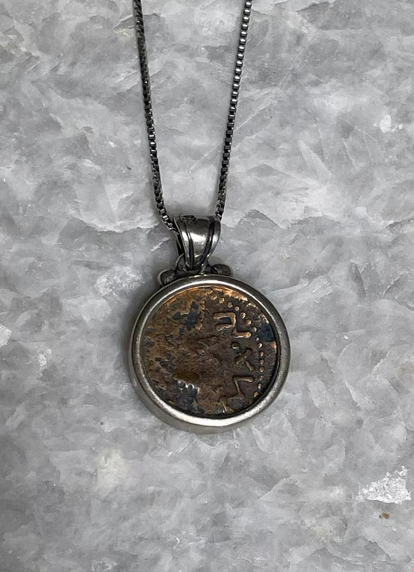 Authentic Masada Coin Necklace, 925 Silver, Coin Jewelry, Rare Coin