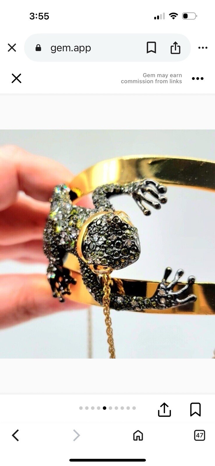 Alexis Bittar Double Band Choker Green Tourmaline Covered Frog Swarovski Crystal