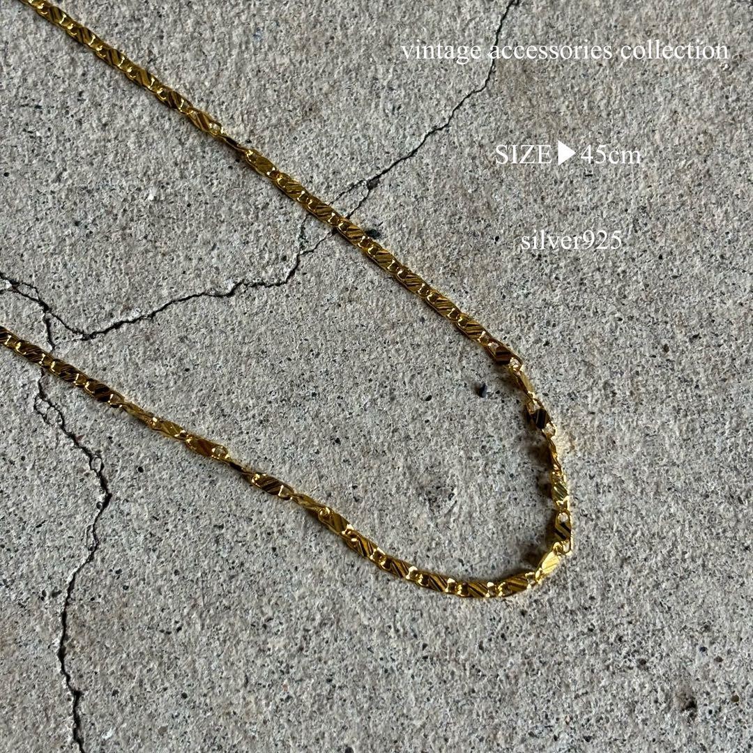 S925 gold Necklace vintage Silver 925