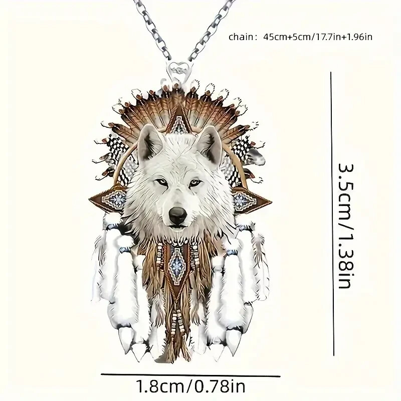 Beautiful! Wolf Pendant & 18″ Necklace FREE SHIPPING IN THE USA!