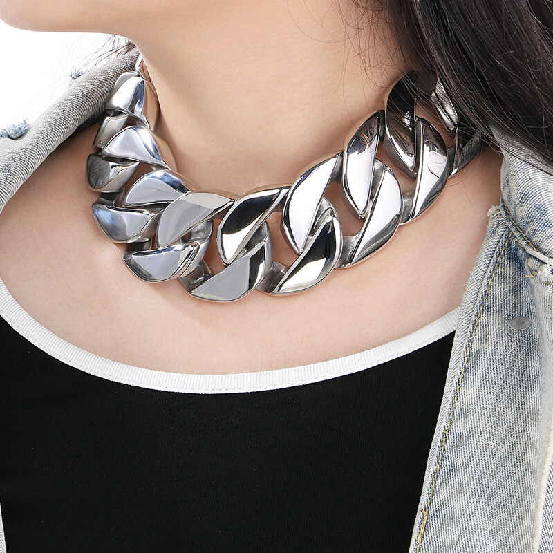 43mm Hip Hop Solid Miami Cuban Chain Necklace Heavy Strong Choker Collar Jewelry
