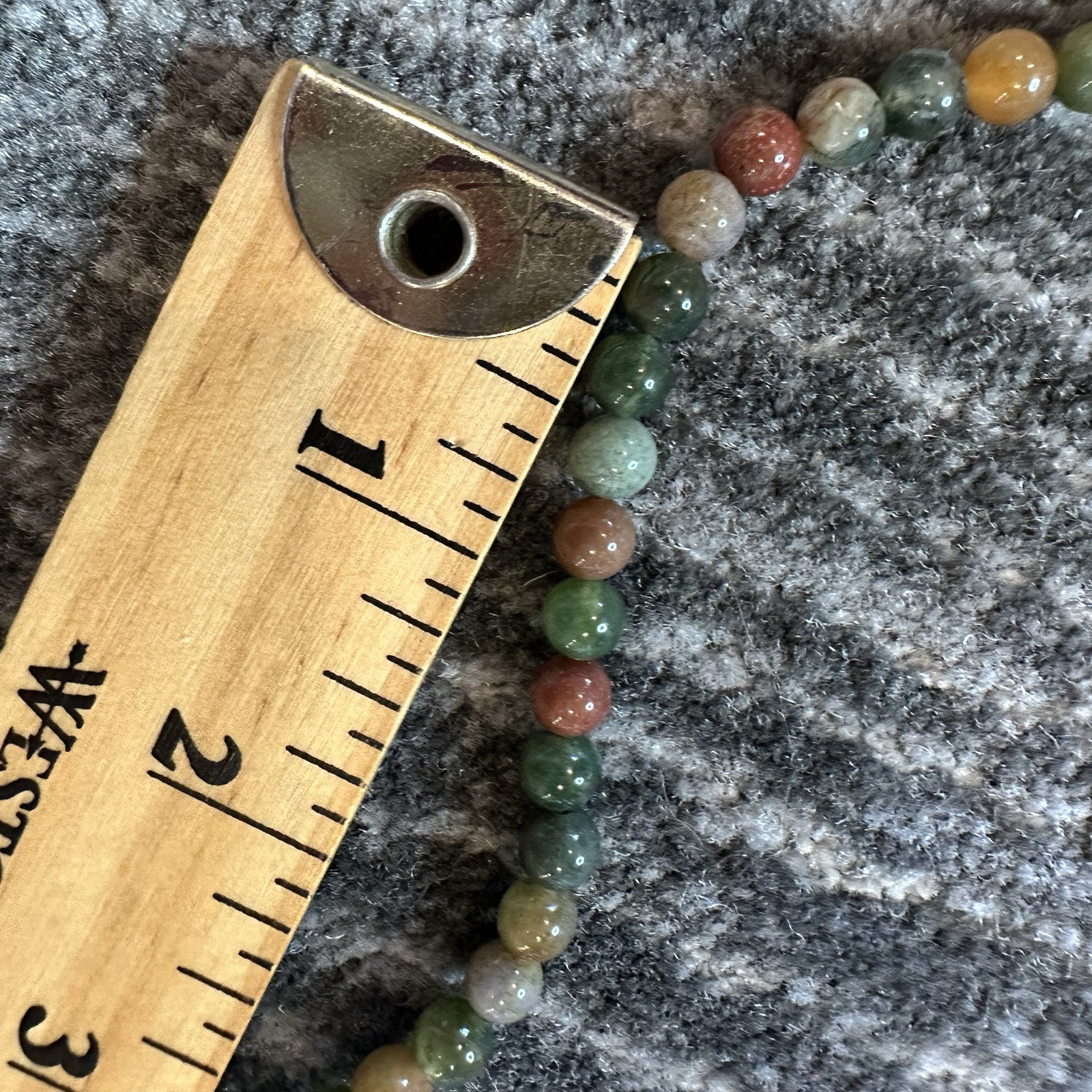 Fashion Magnetic Necklace Choker Round Beads Boho Natural Color Health Care 8”