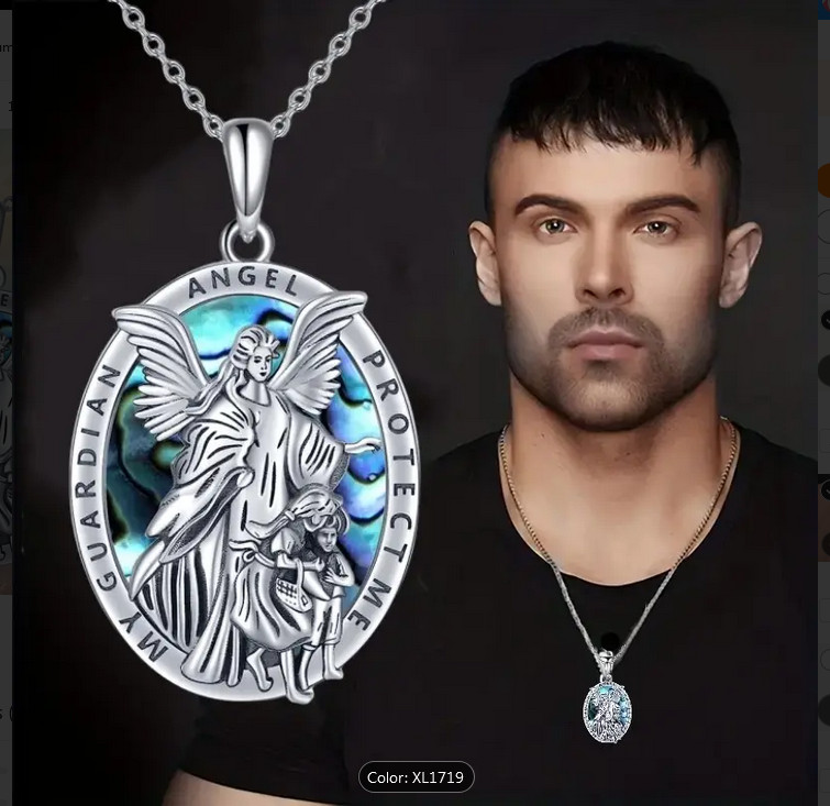 PROTECTION GUARDIAN ANGEL RELIGIOUS CHRISTIAN FAITH Pendant 22″ 925 Silver Chain
