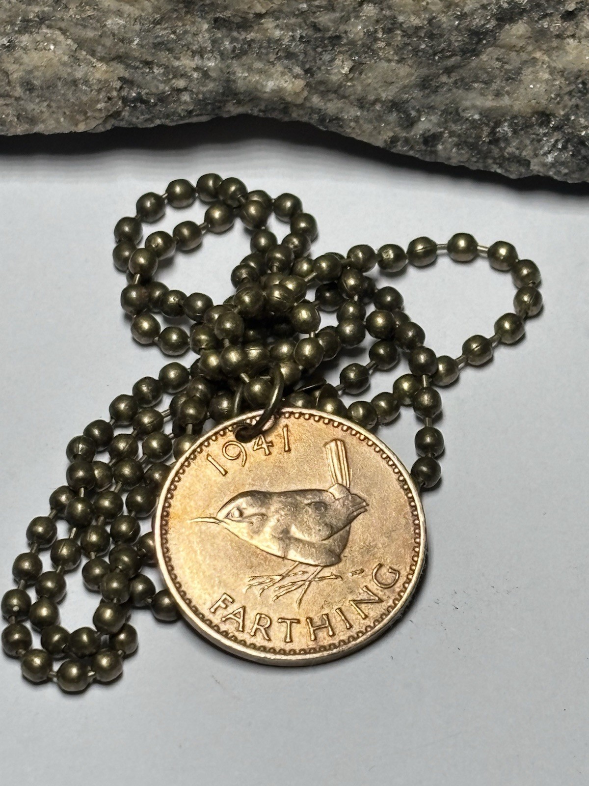 1941 UK Farthing Coin Pendant British WW2 London. Great Gift 🎁 Wear History!