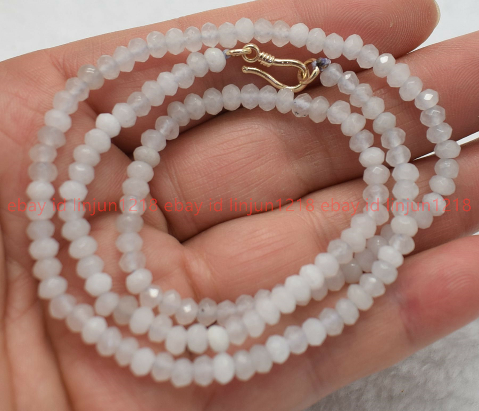 Genuine 2x4mm Faceted Multicolor Jade Gems Beads Necklace 18″