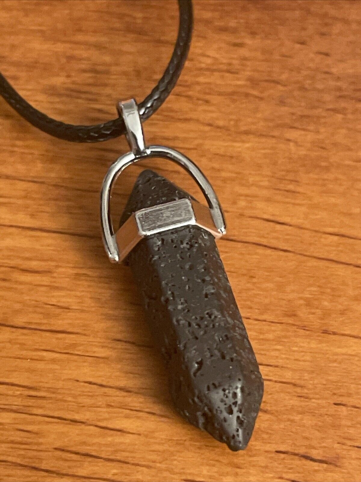 Natural Volcano Lava Stone Pendants Natural Crystal Gemstone Hexagon 18″