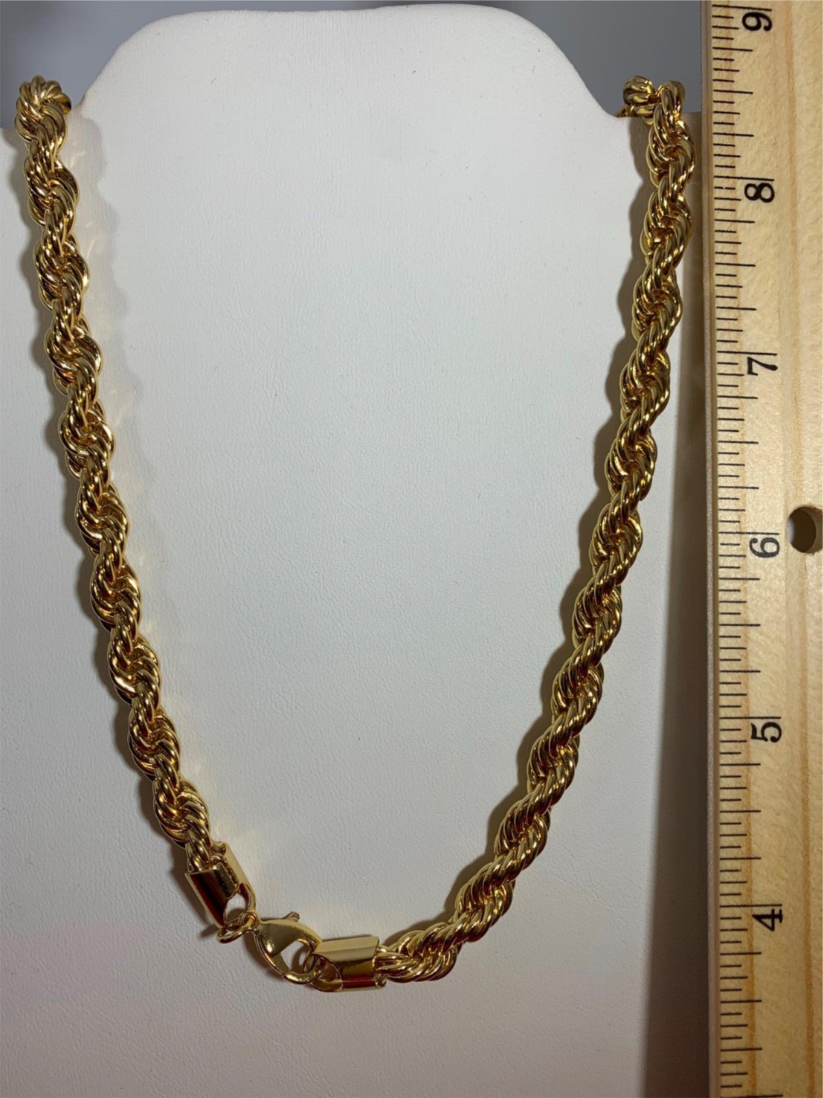 24″-36″ 14kt GOLD PLATED 7mm ROPE RUN DMC HIP HOP CHAIN NECKLACE