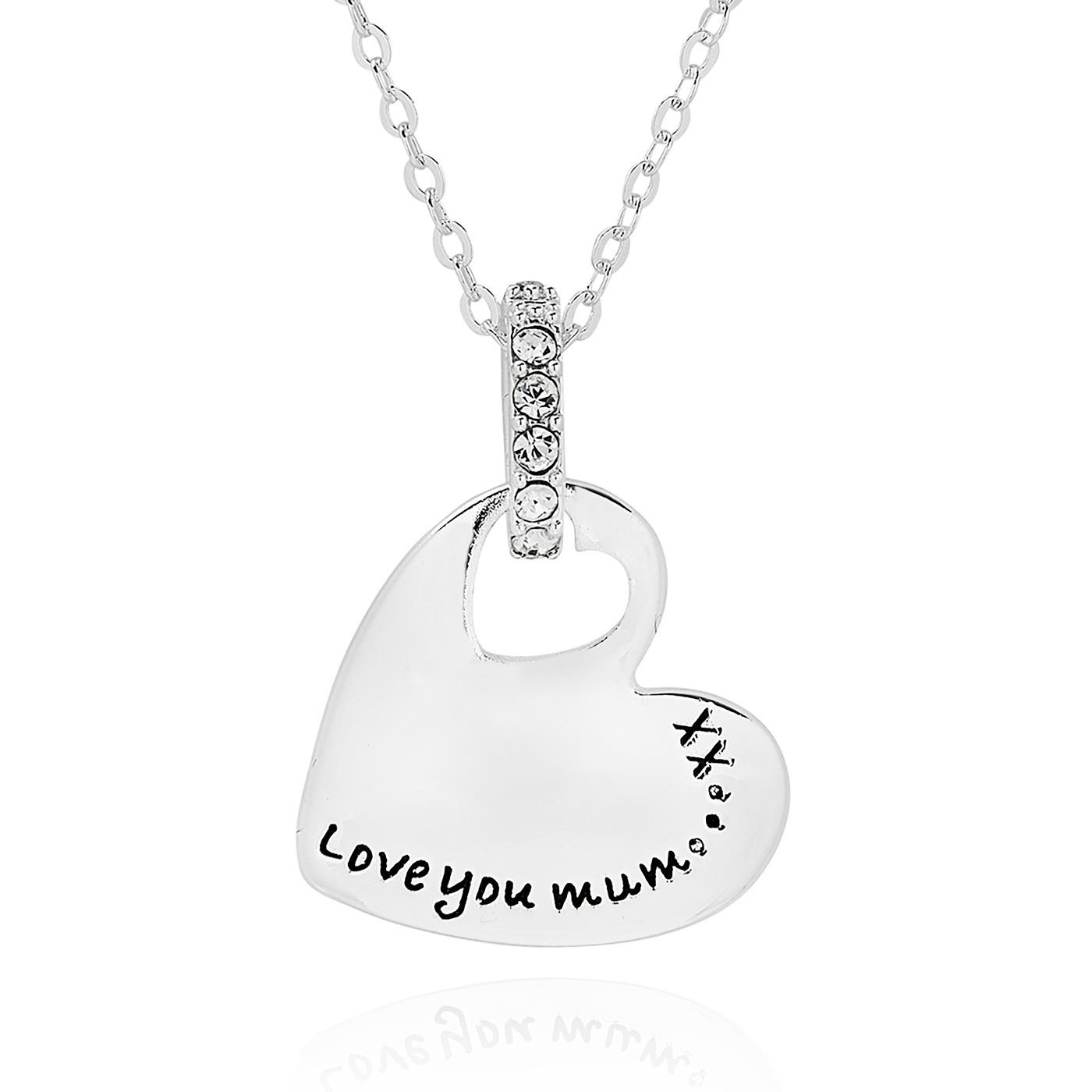 equilibrium Modern Message Heart Pendant Necklace Gift Boxed