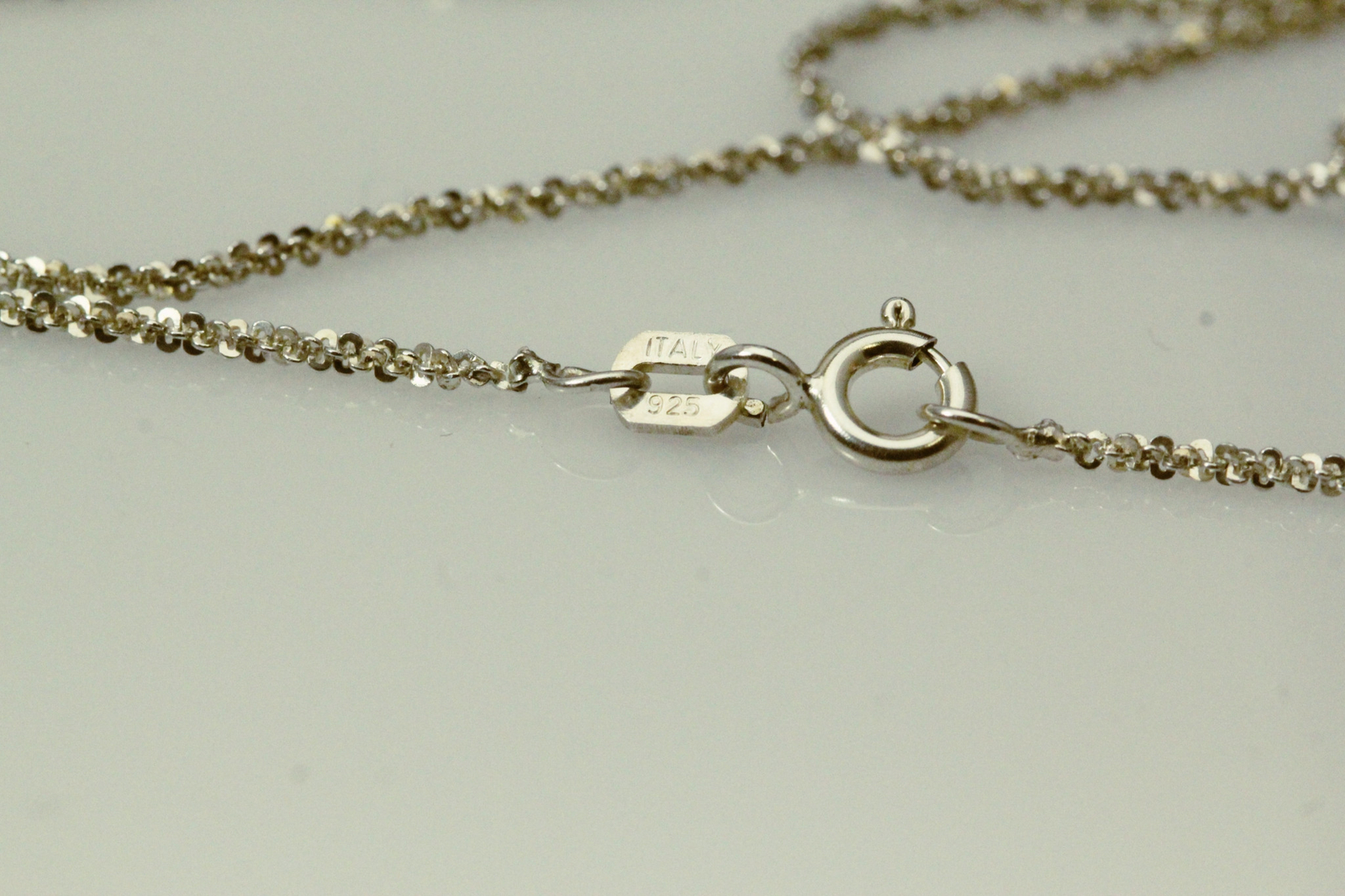 925 Sterling Silver Margarita Chain w Faux Druzy Pendant 7.6 grams 24″ (NEC5650)