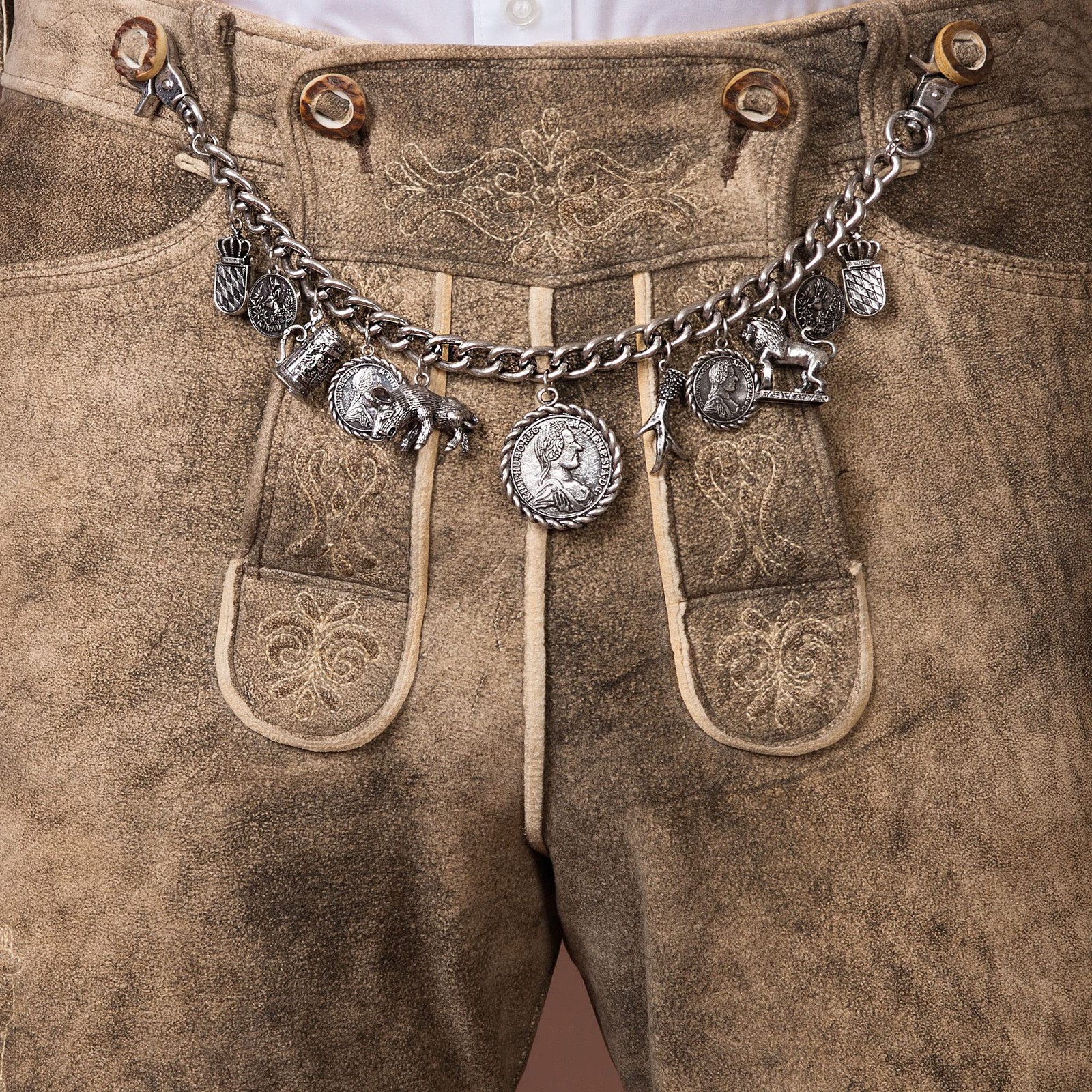 Traditional bavarian costume Charivari Otto, men costume jewelry, german trop…