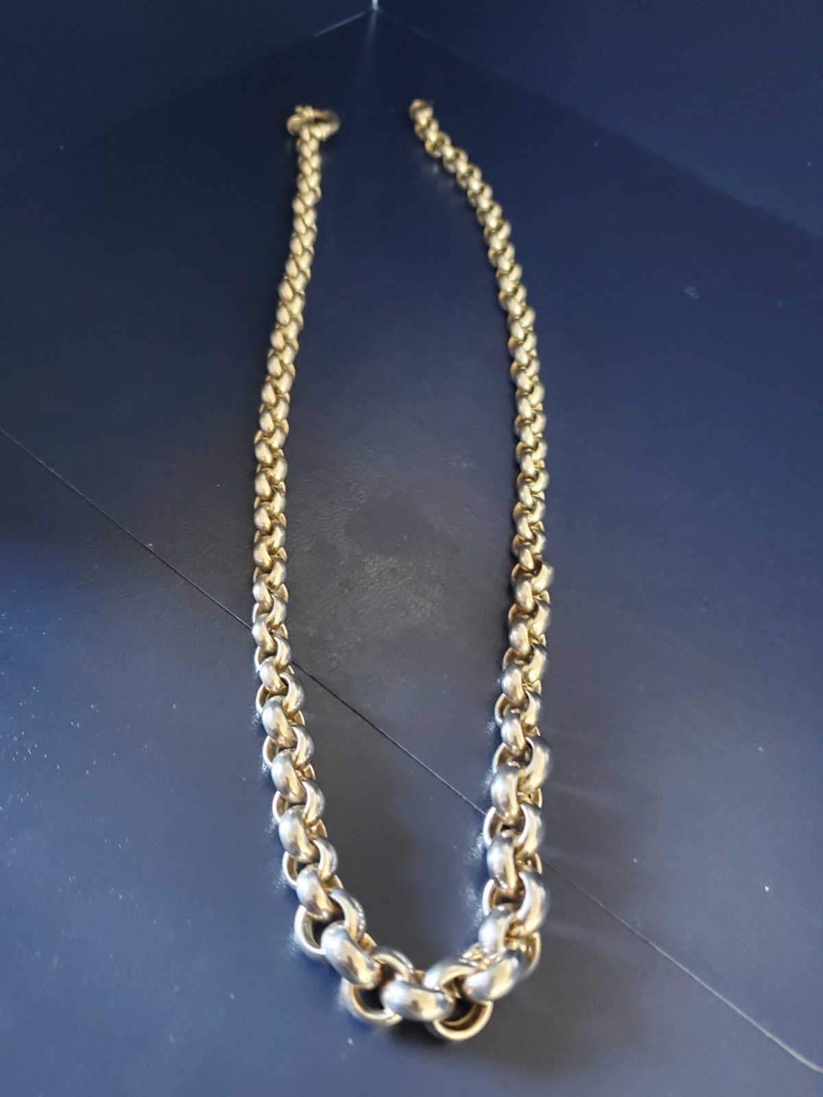 Vintage Rolo Chain 22 INCH Necklace Real Solid 925 Italy,b