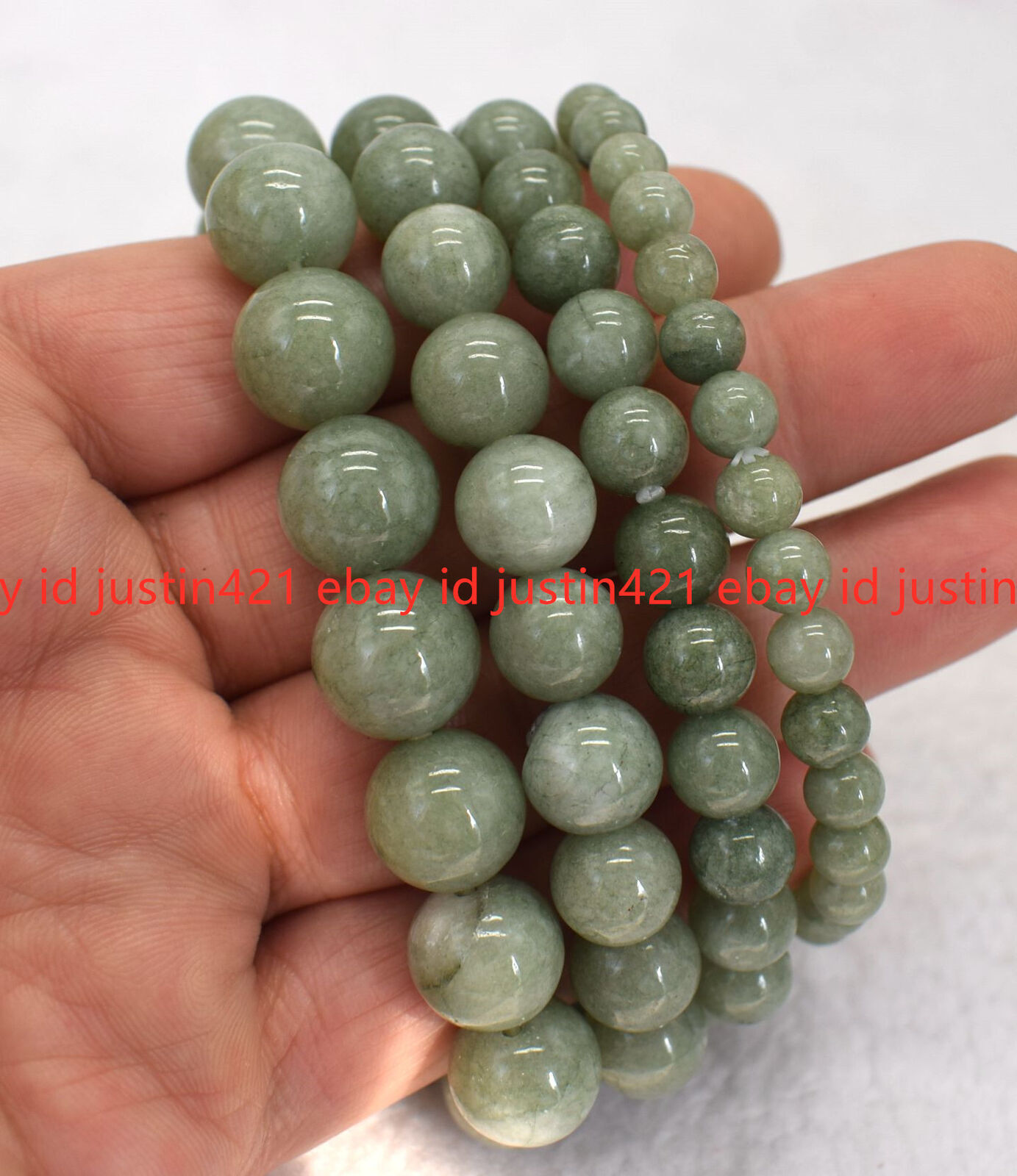 6-14mm Natural A Green Jade Jasper Round Gemstone Beads Necklace 14-36 inches