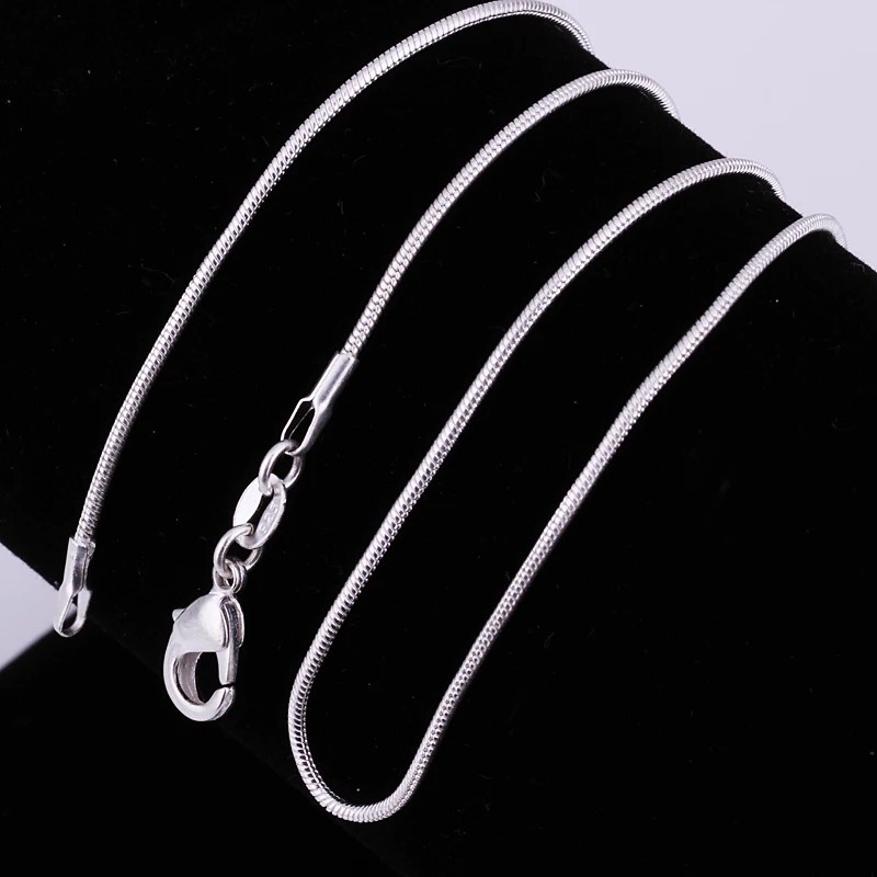 10pcs Lot 925 Sterling Silver 1MM Snake Chain Necklace for Women Men
