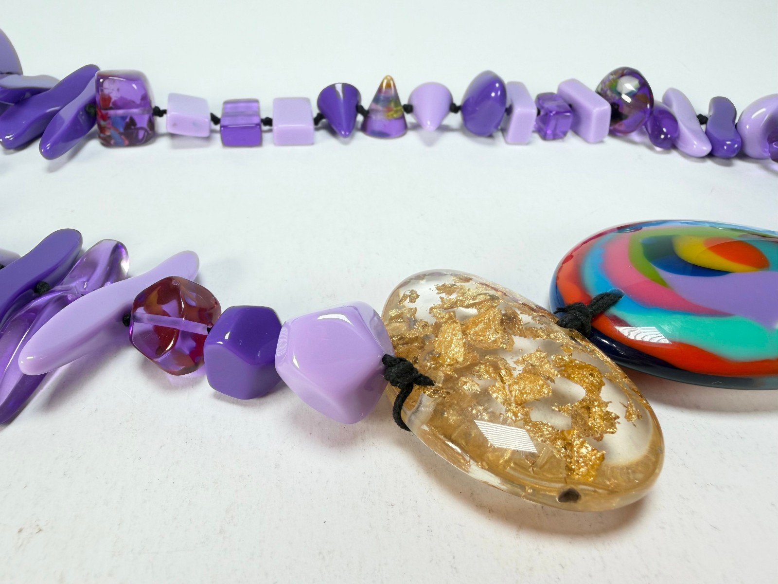 Jackie Brazil “Fusion” Purple Mix Long 110cm Bead Necklace ( N0040 )