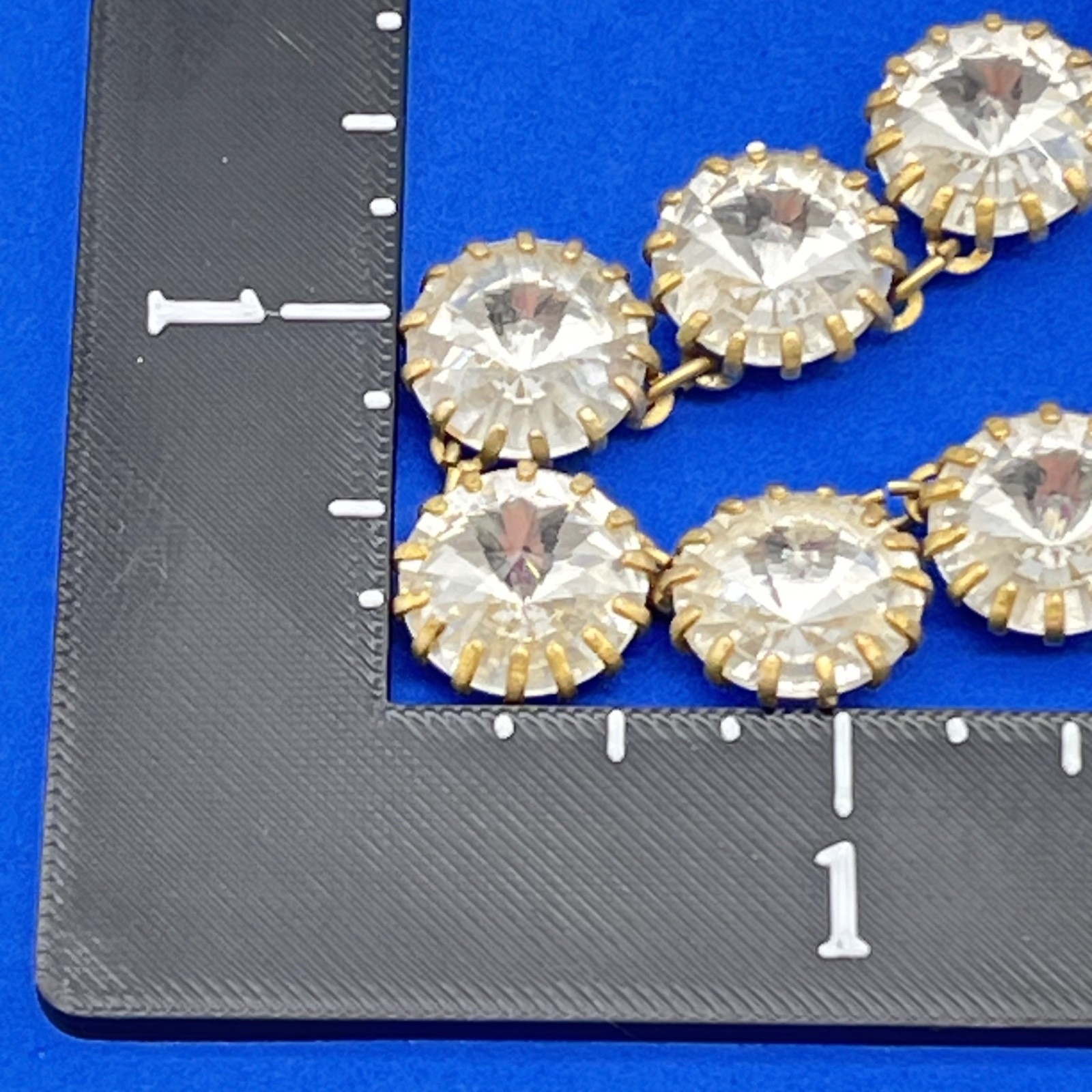J Crew Crystal Necklace Rivoli Rhinestones Sparkly Statement 14″