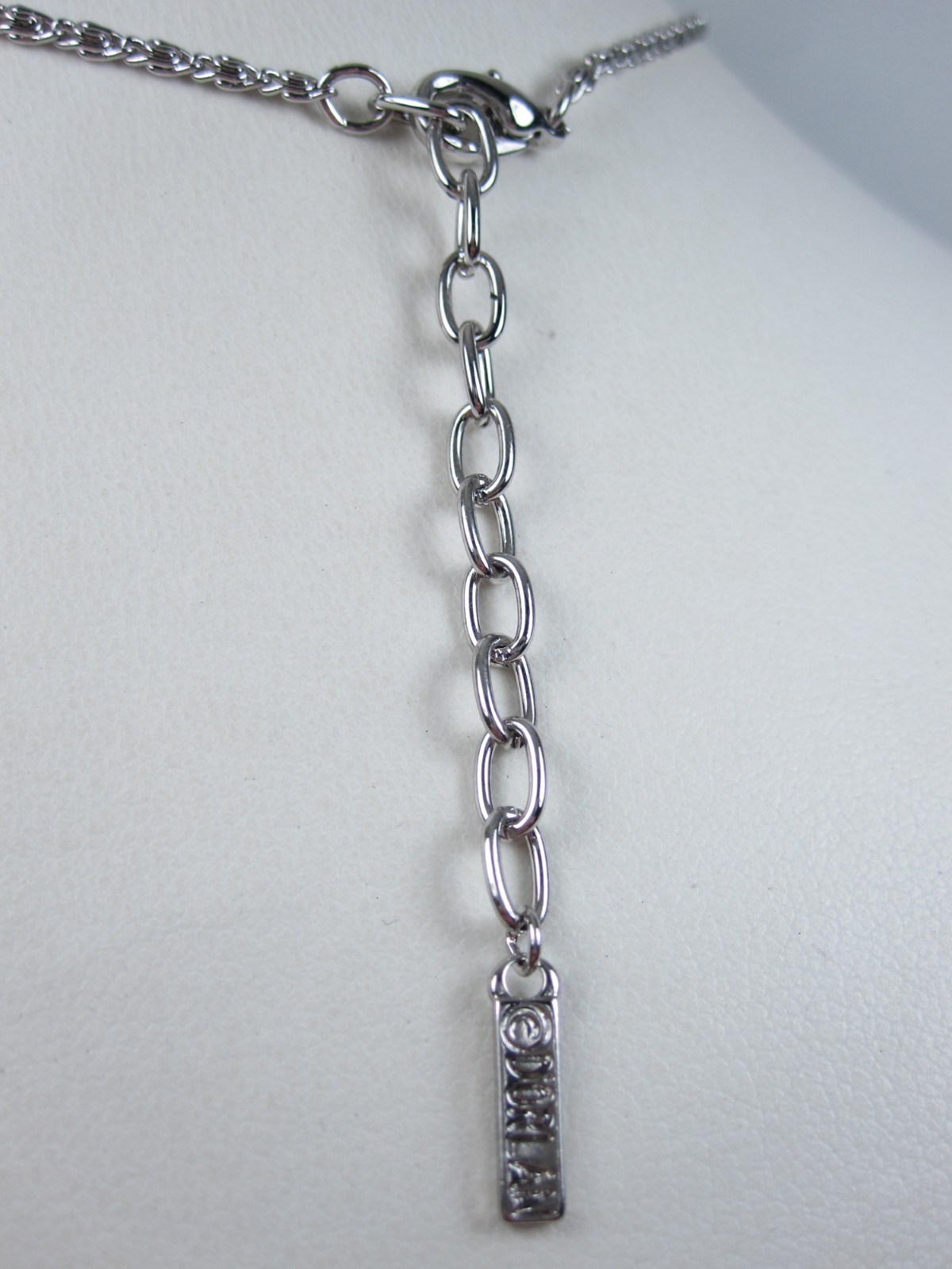 D’Orlan Rhodium Plated Necklace with Marcasite Crystals 16-18″ Length – 9341