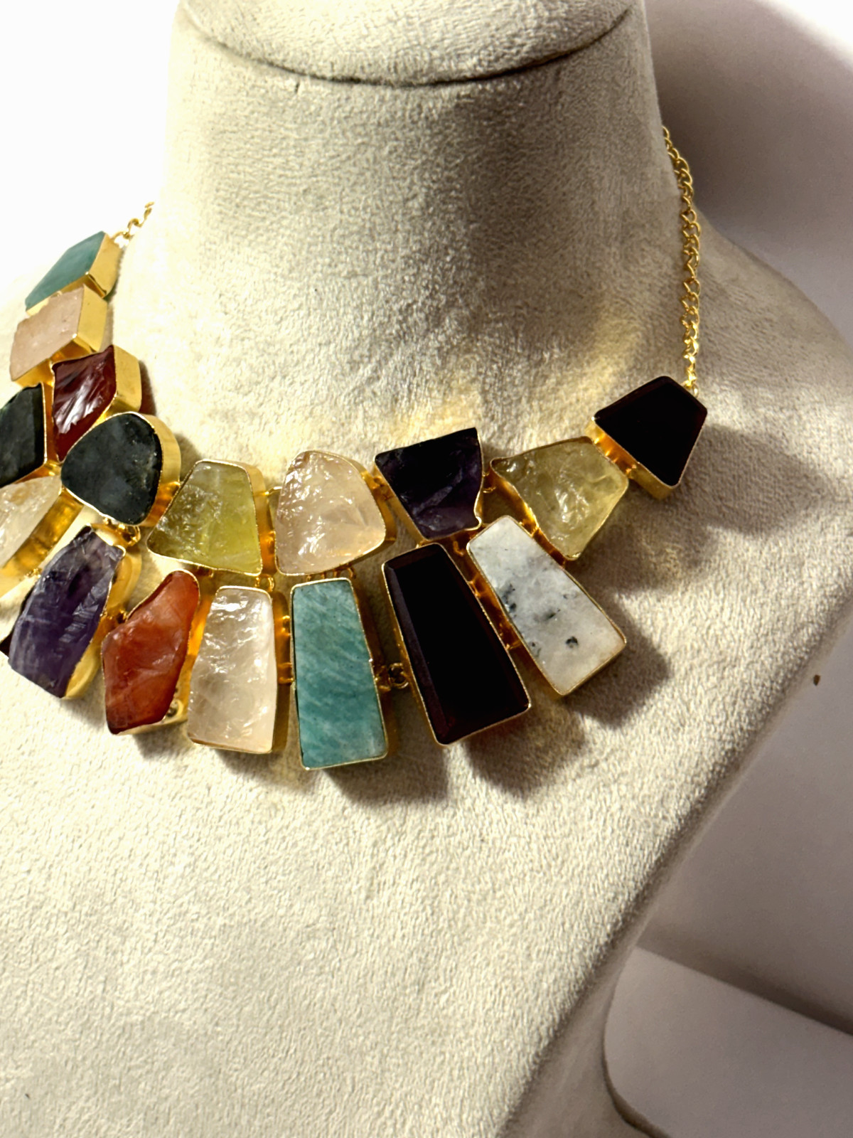 Necklace With Stud Multi Necklace Natural Gemstone Jewelry Gift For Her
