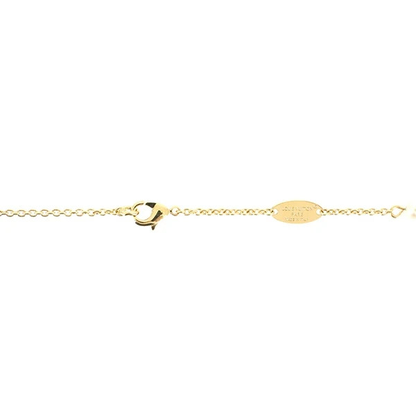 New LOUIS VUITTON Sautoir Louise Monogram Metal M01579 Gold Long Necklace Women