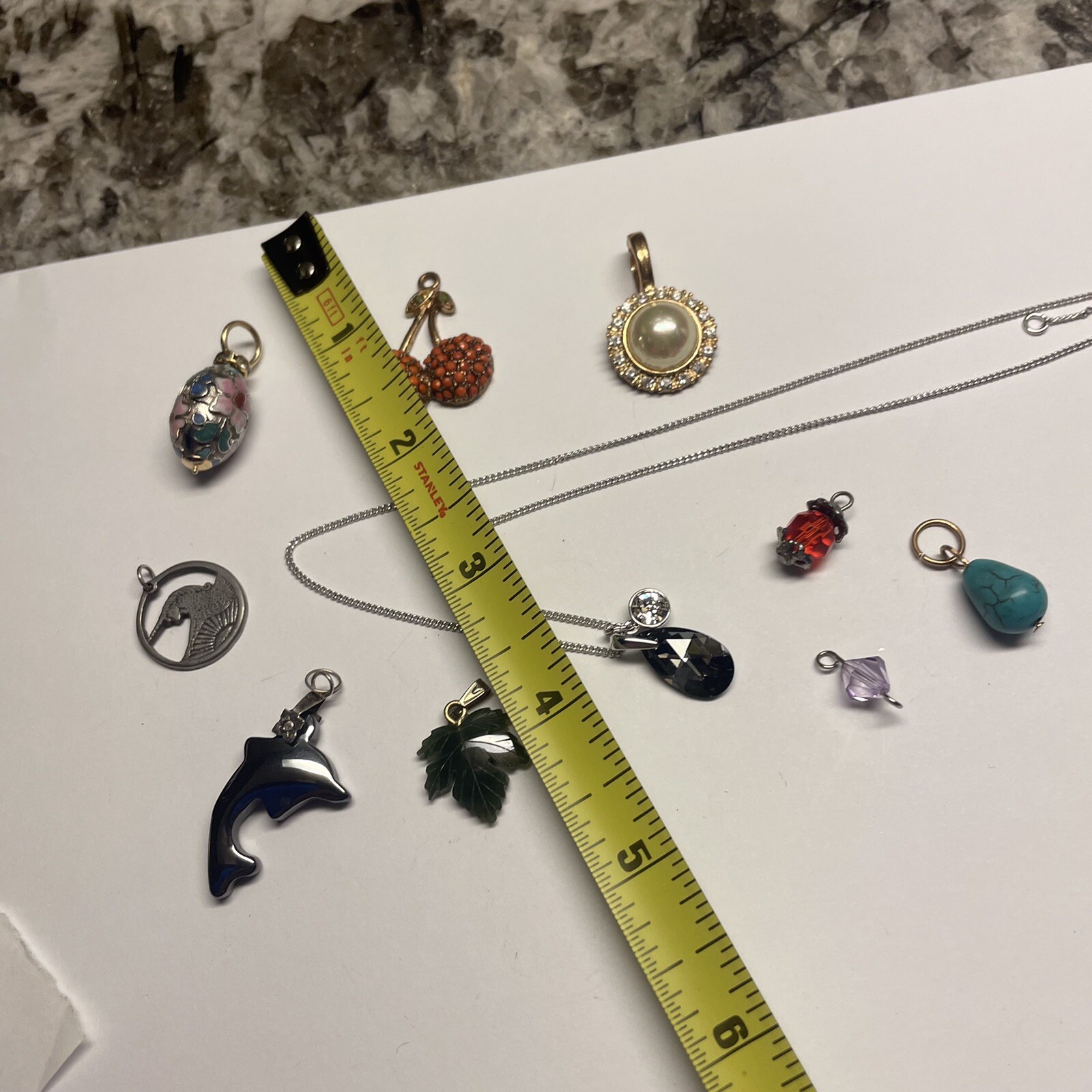 Lot Of 10 Vintage – Modern Jewelry Pendant Charms 1 Signed ROMAN