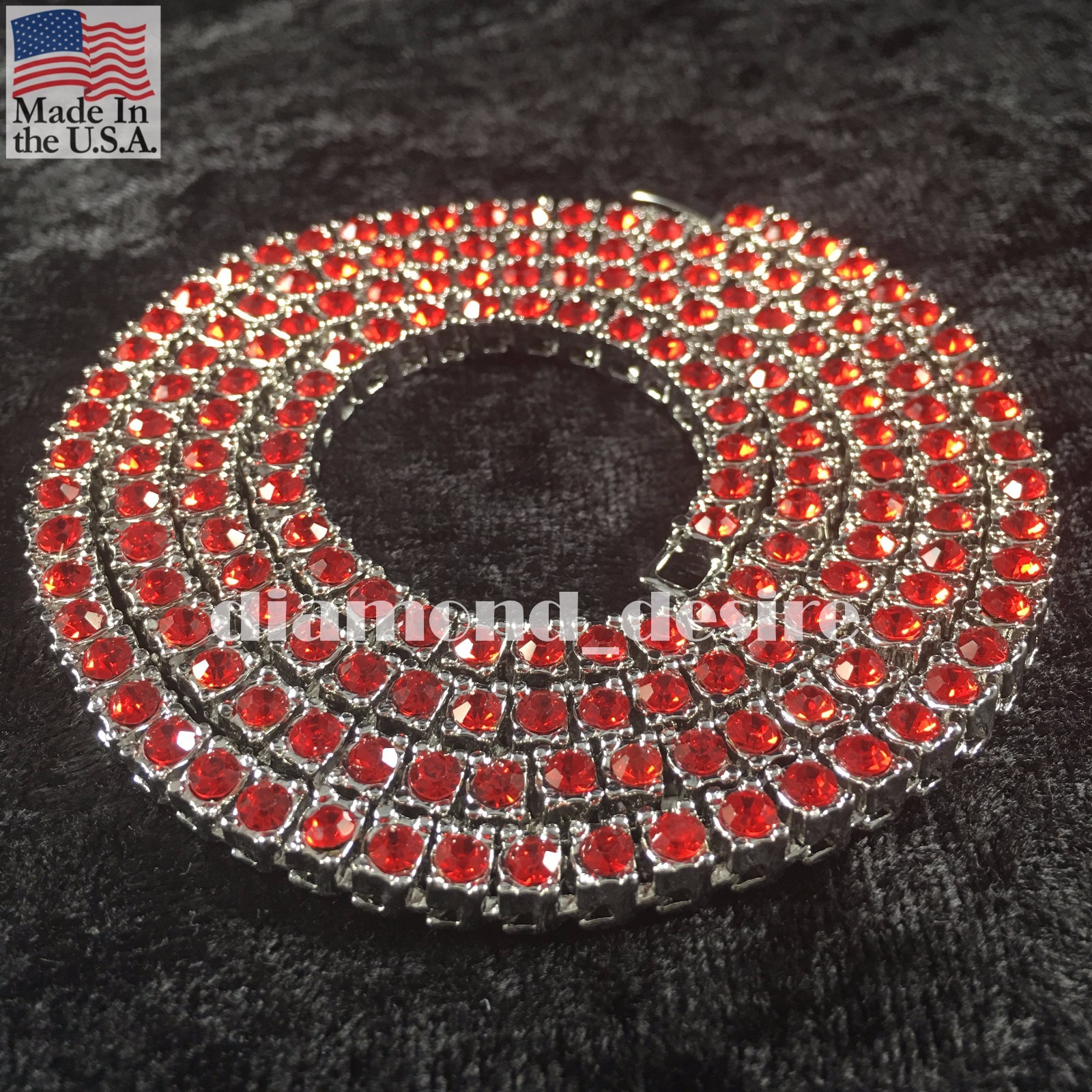 VIP 1 Row Iced Necklace Out Chain Hip Hop one row CZ Gold Plated choker Silver