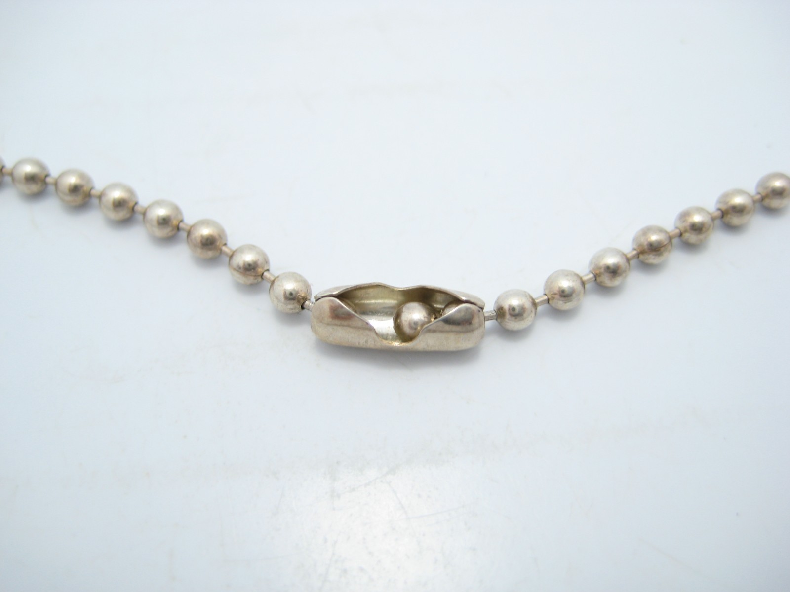 Sterling Silver 2.2mm Beaded Chain Necklace 34″