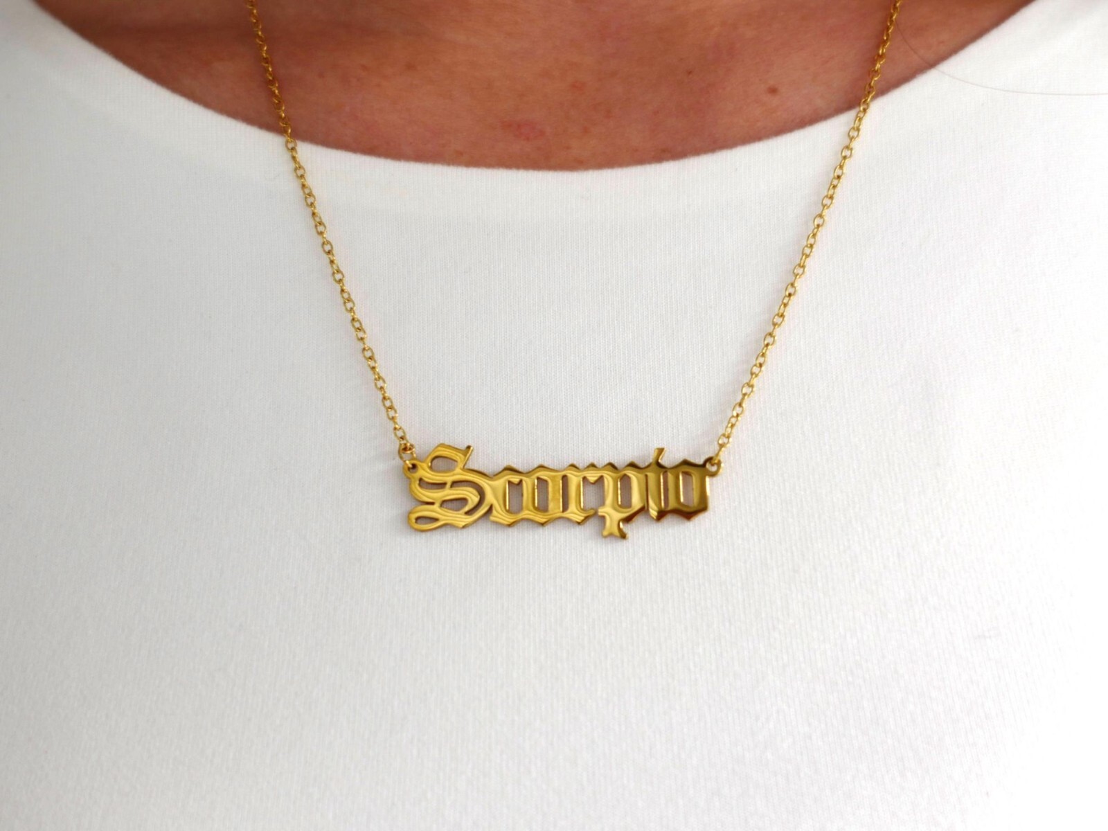 BEST SELLER HOROSCOPE TIKTOK JEWELLERY: Star Sign Retro 18K Gold Zodiac Necklace