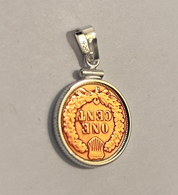 USA Indian Head Penny With 925 Sterling Silver Coin Bezel Mount Choose Your Year