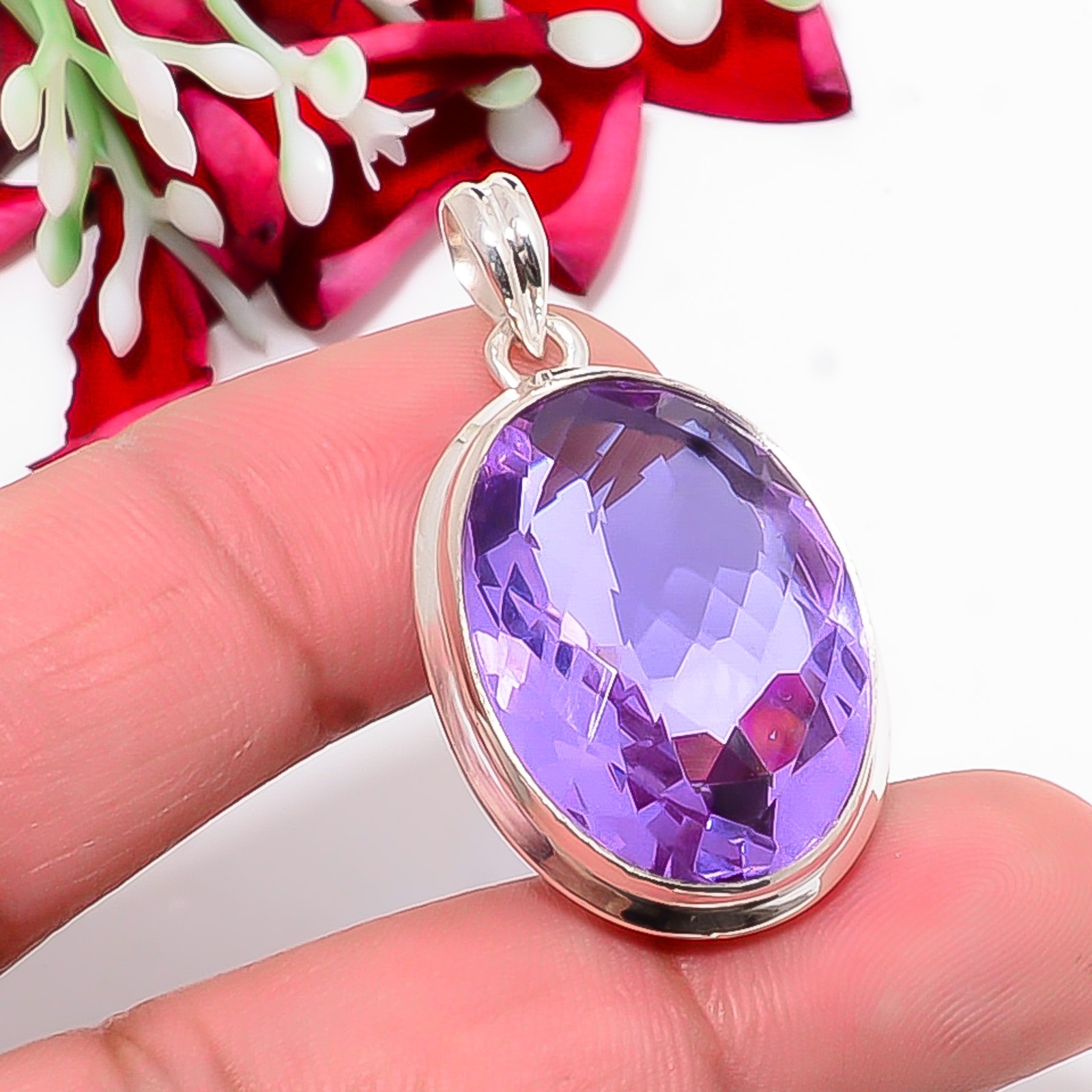 Colour Changing Alexandrite 925 Sterling Silver Pendant 1.56″ P10467123511